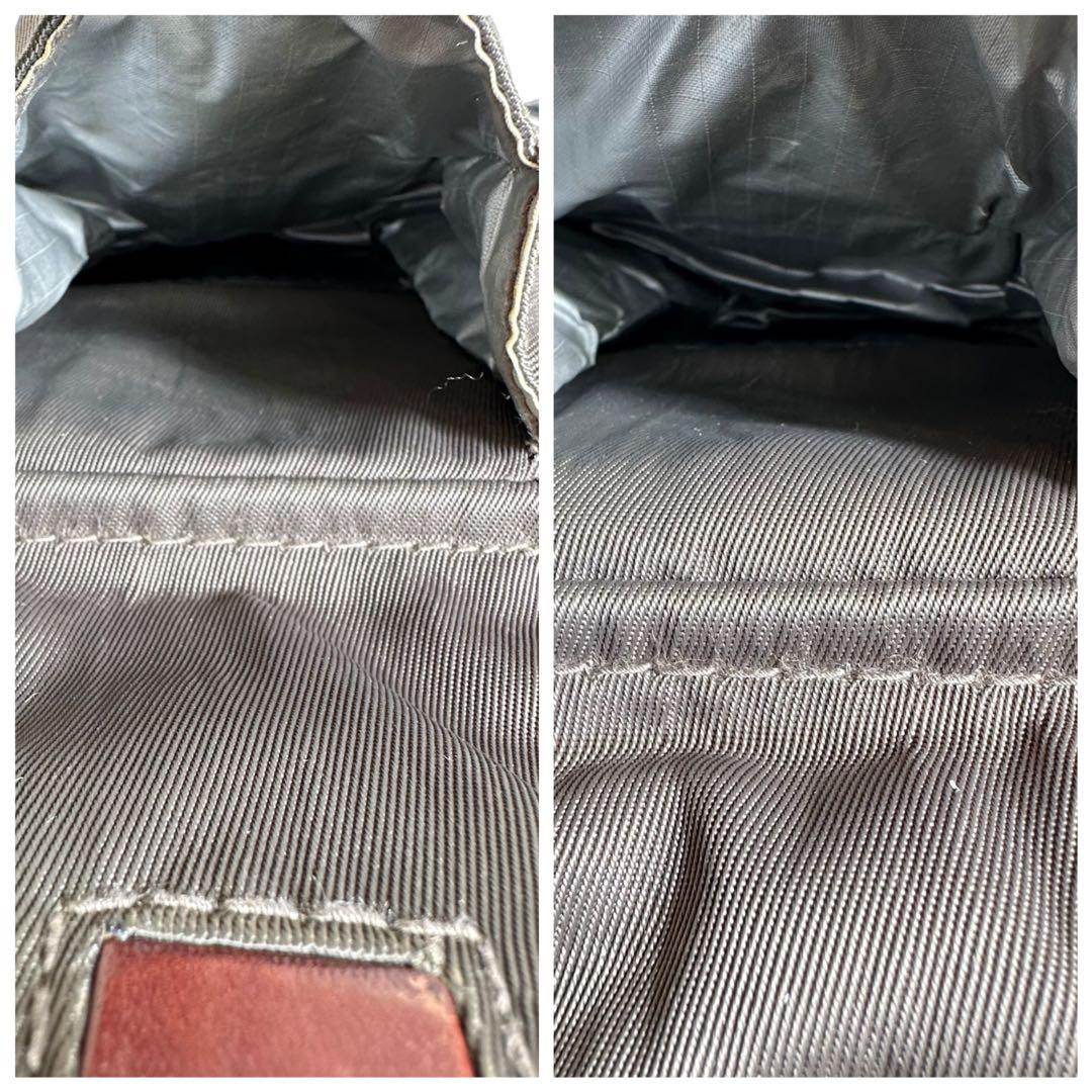 DIESEL 2way ショルダーバッグ　ナイロン　レザー　カーキ　ブラウン