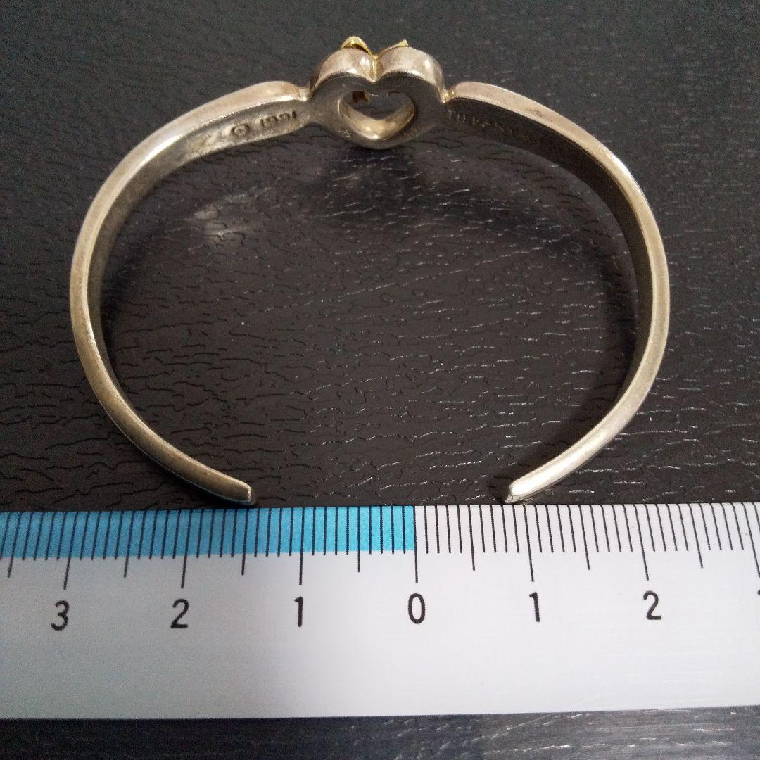 TIFFANYティファニー バングル ハート リボン SILVEA925 K18