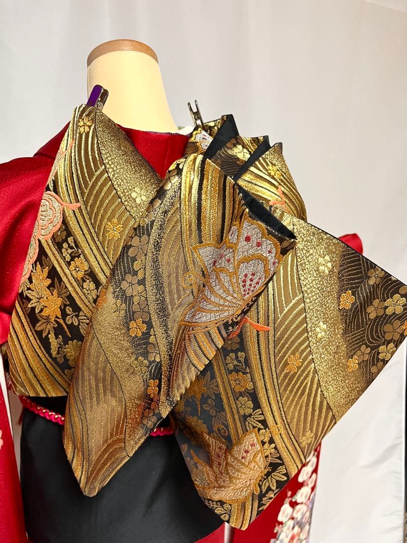 美おり】振袖 正絹 振袖フルセット 7点セット 成人式 古典文様 桜 牡丹