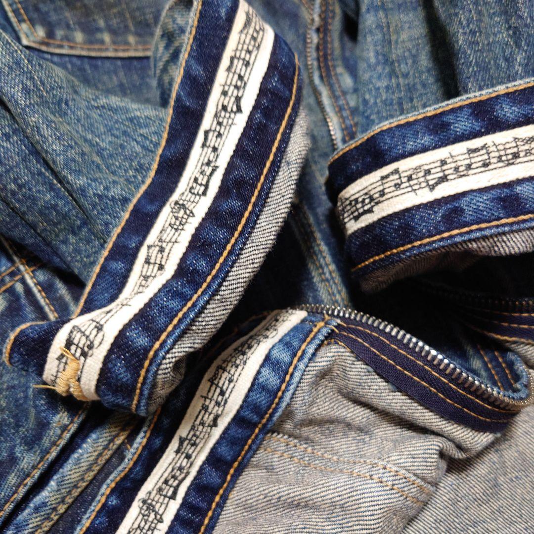 ナンバーナイン　音符デニムジャケット　ジッポ跡　宮下期　Gジャン