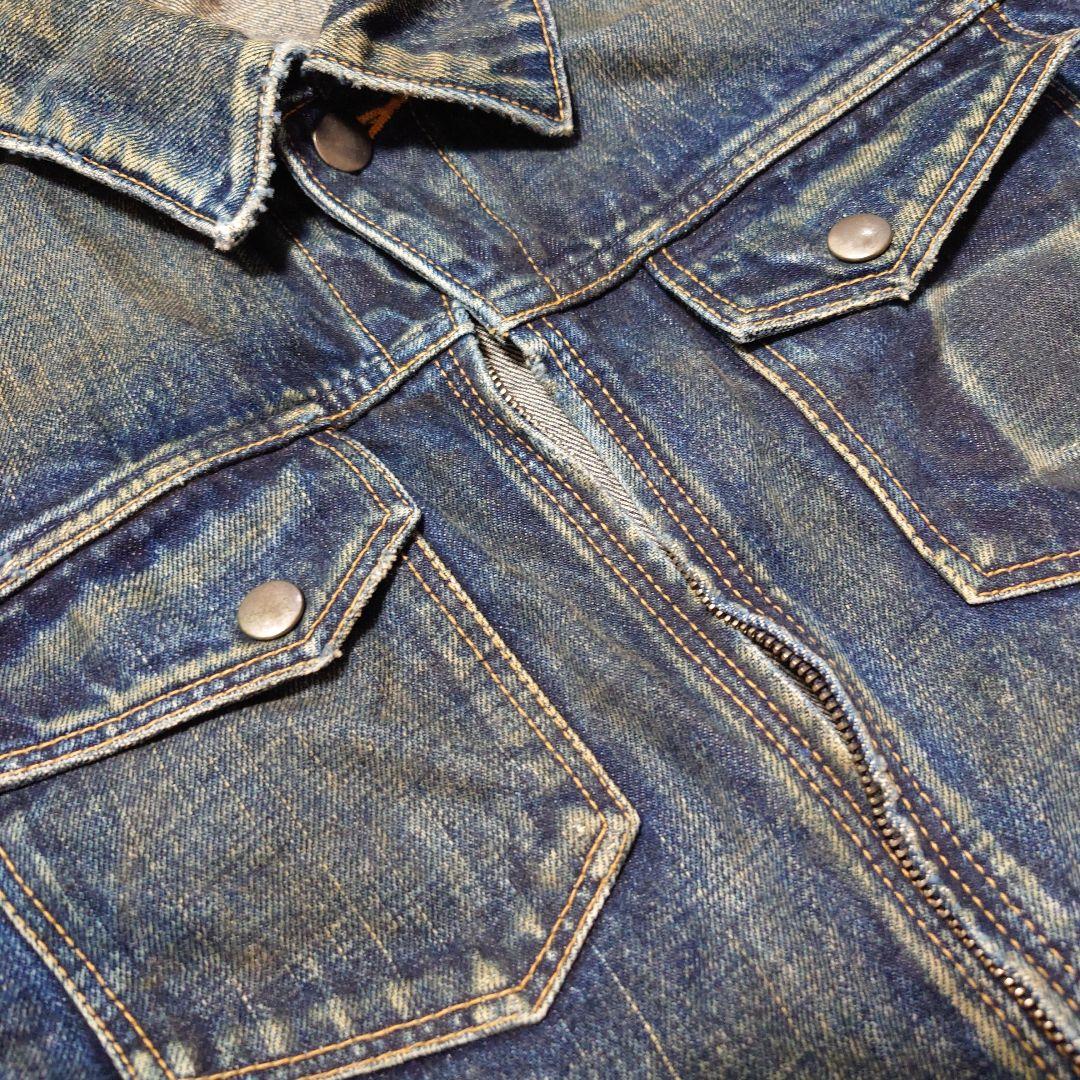 ナンバーナイン　音符デニムジャケット　ジッポ跡　宮下期　Gジャン