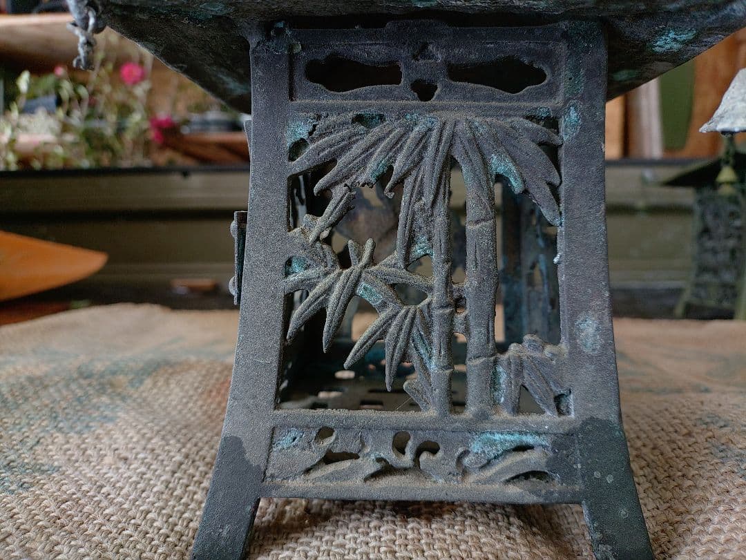 角*幸様 吊り灯籠　松竹梅　アンティーク　雑貨　骨董　吊灯籠　灯り　照明　庭　イ