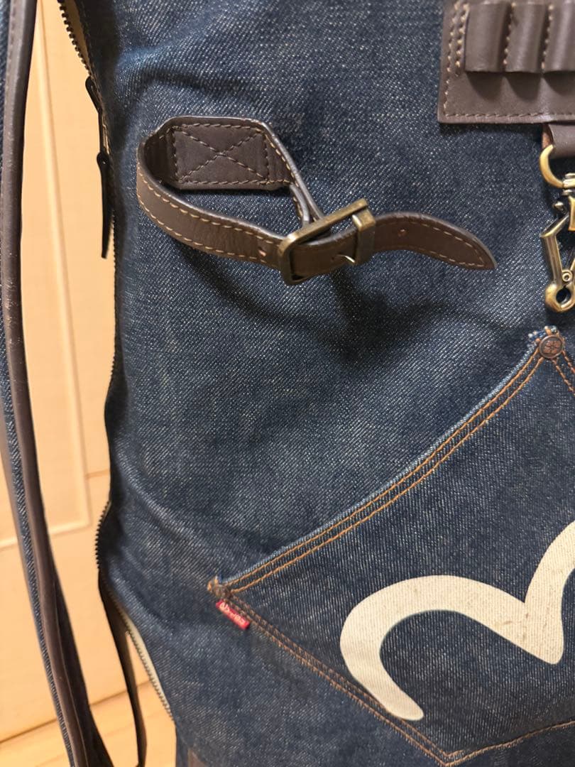 【希少品】エヴィス（EVISU）フード一体型キャディバッグ・デニム生地