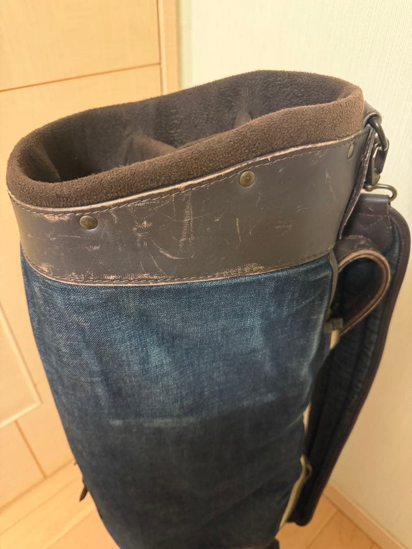 【希少品】エヴィス（EVISU）フード一体型キャディバッグ・デニム生地