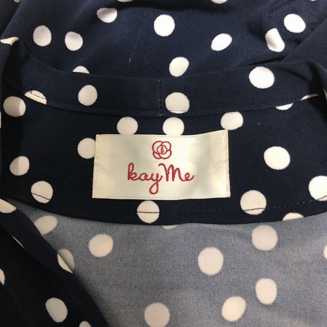 kay me♡カシュクールワンピース ひざ丈 七分袖 ドット 9