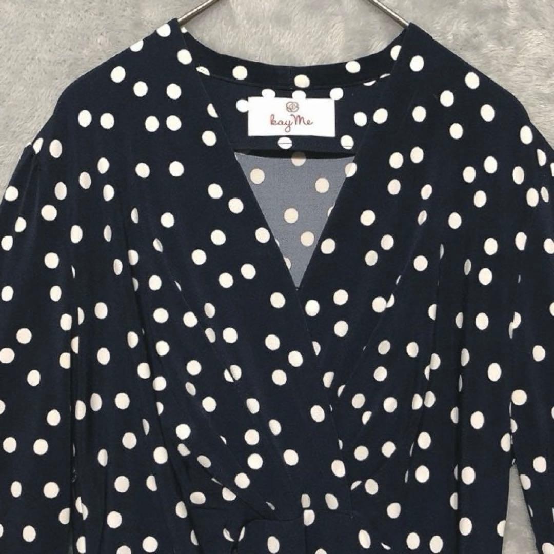 kay me♡カシュクールワンピース ひざ丈 七分袖 ドット 9