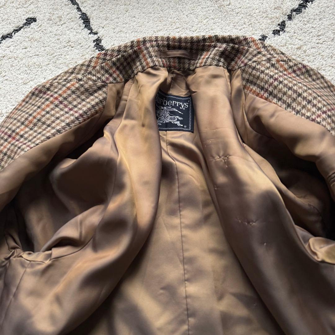 burberrys カシミヤ混　バルマカンコート　ガンクラブチェック　Mサイズ