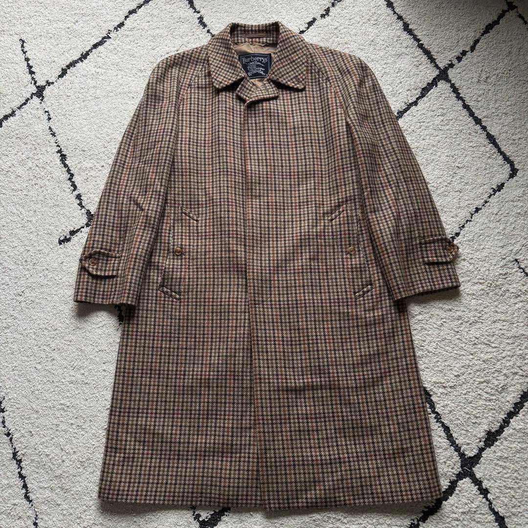 burberrys カシミヤ混　バルマカンコート　ガンクラブチェック　Mサイズ