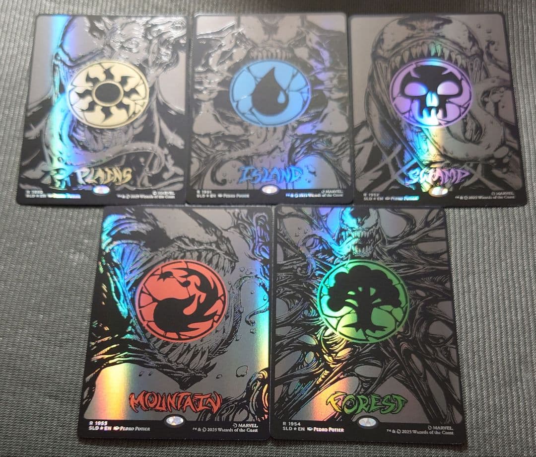 mtg スパイダーマン シンビオート レイズドFOIL 基本土地 ５枚セット