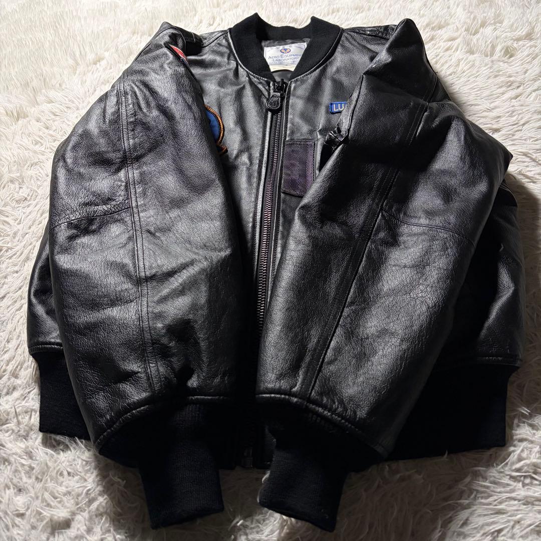 激レア/美品■TEDMAN フライトジャケット　MA-1 オールレザー　黒　42