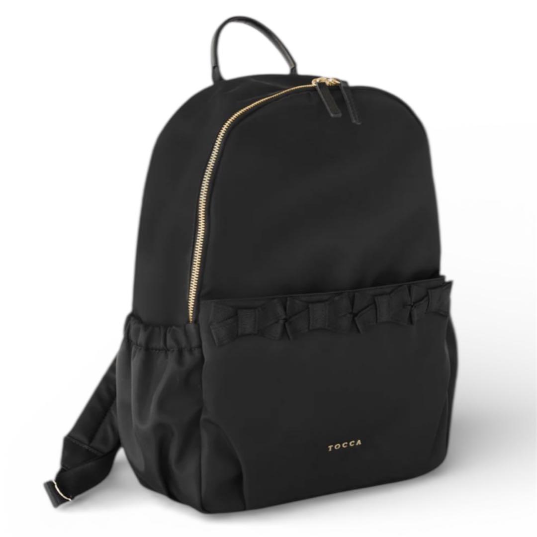 美品 TOCCA 現行品 リュックサック リボン ブラック 黒 A4収納可能