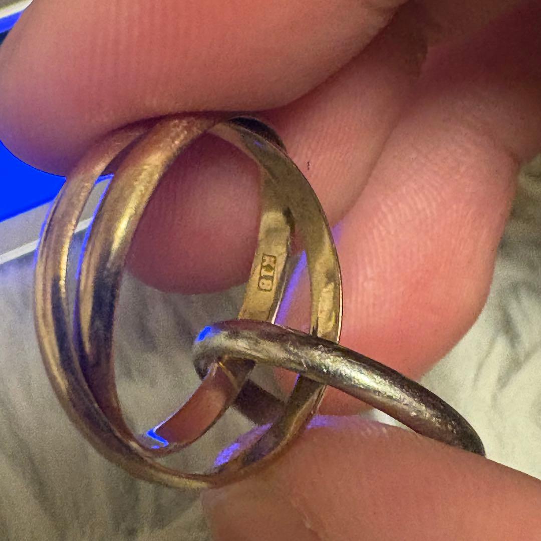 K18 K18 Pt900 3連リング 4.5g