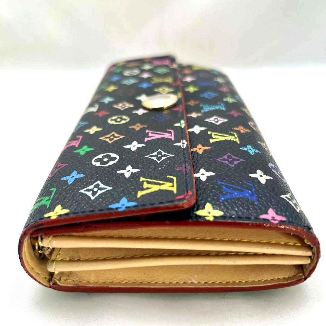 ルイヴィトン モノグラム マルチカラー ポルトフォイユサラ 村上隆 黒×ベージュ