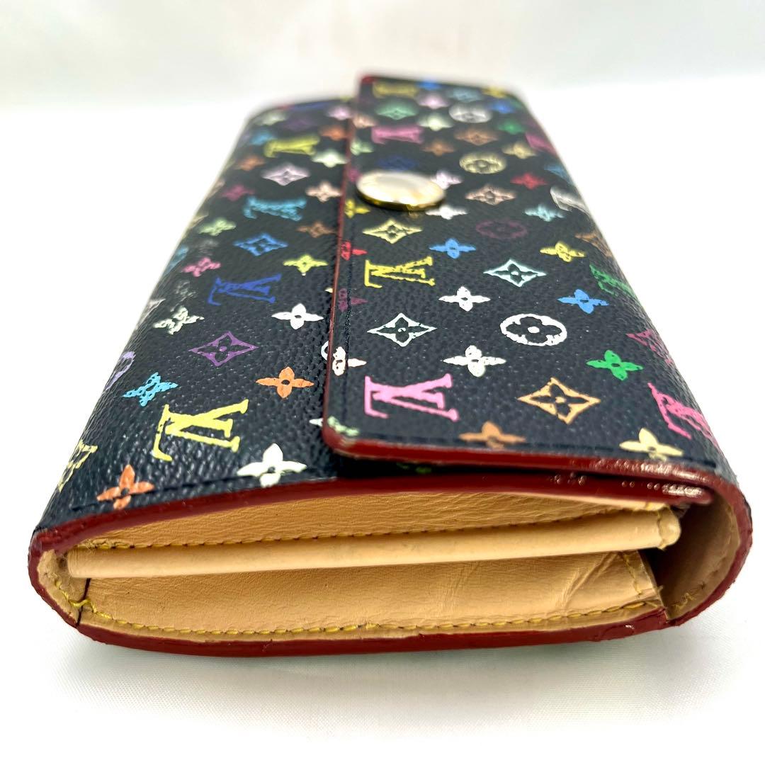 ルイヴィトン モノグラム マルチカラー ポルトフォイユサラ 村上隆 黒×ベージュ