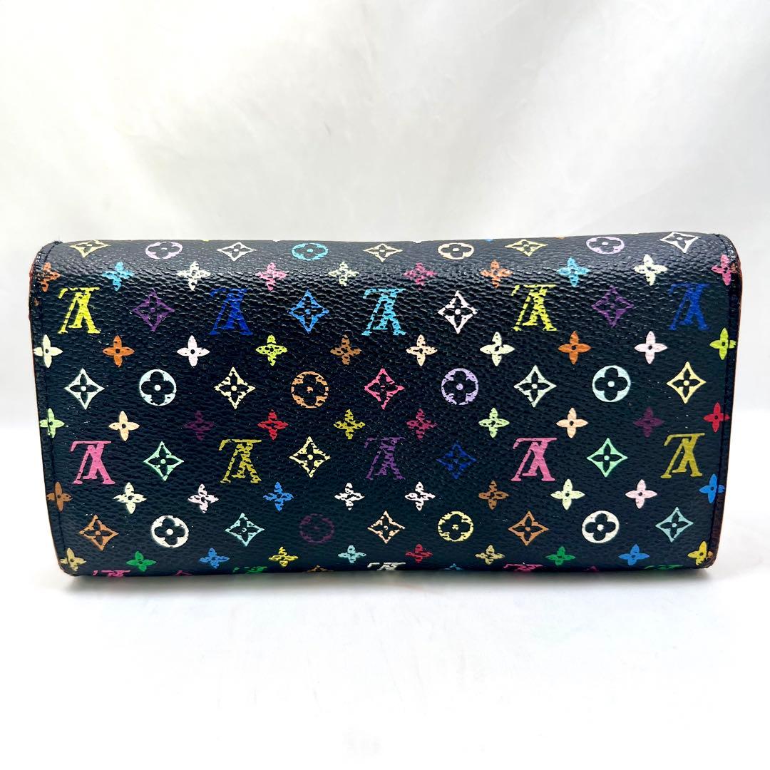 ルイヴィトン モノグラム マルチカラー ポルトフォイユサラ 村上隆 黒×ベージュ