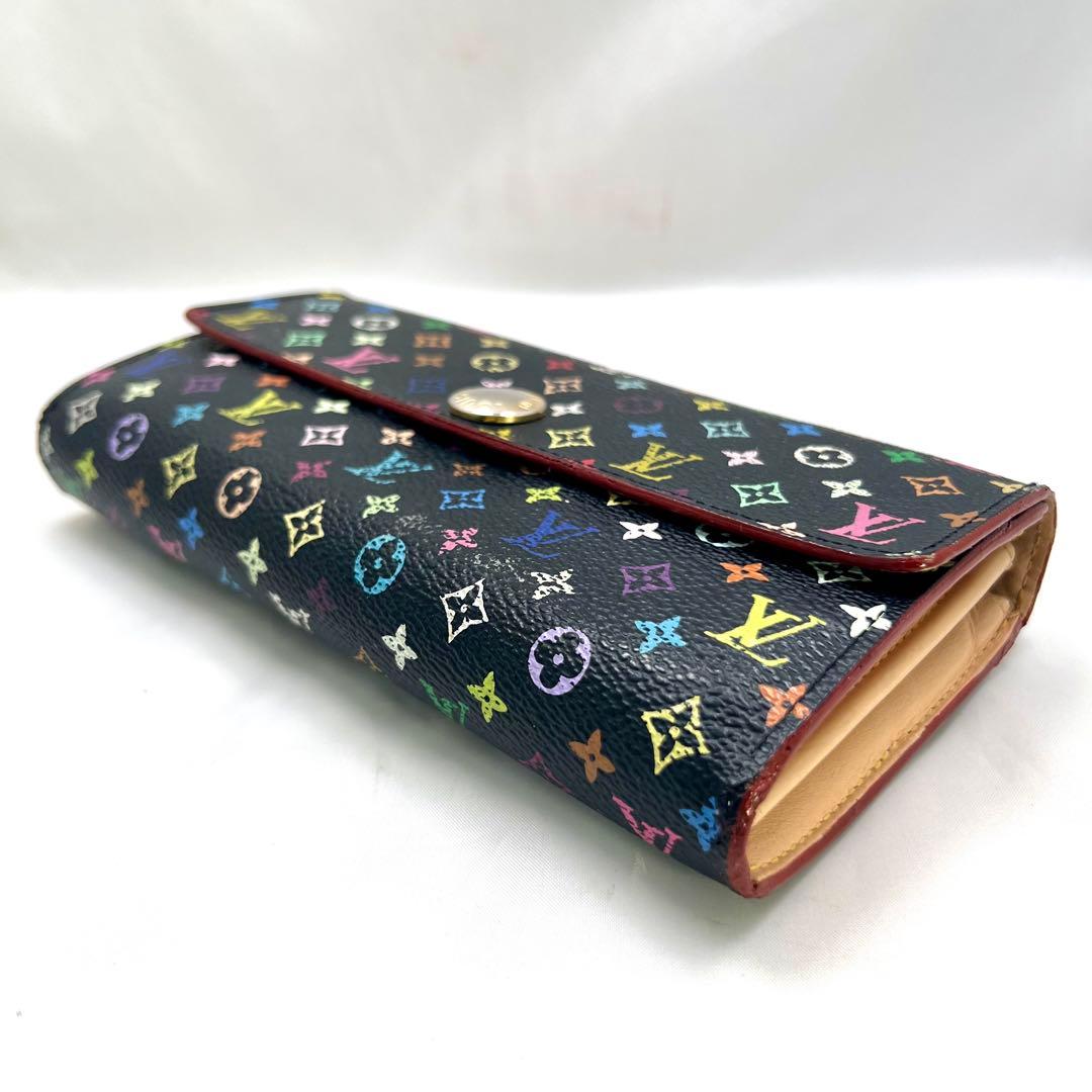 ルイヴィトン モノグラム マルチカラー ポルトフォイユサラ 村上隆 黒×ベージュ