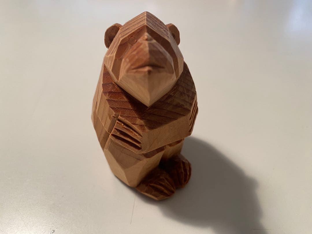 根本土龍 根本勲 木彫り 猿 動物彫刻 高さ75mm×幅45mm×奥行き60mm