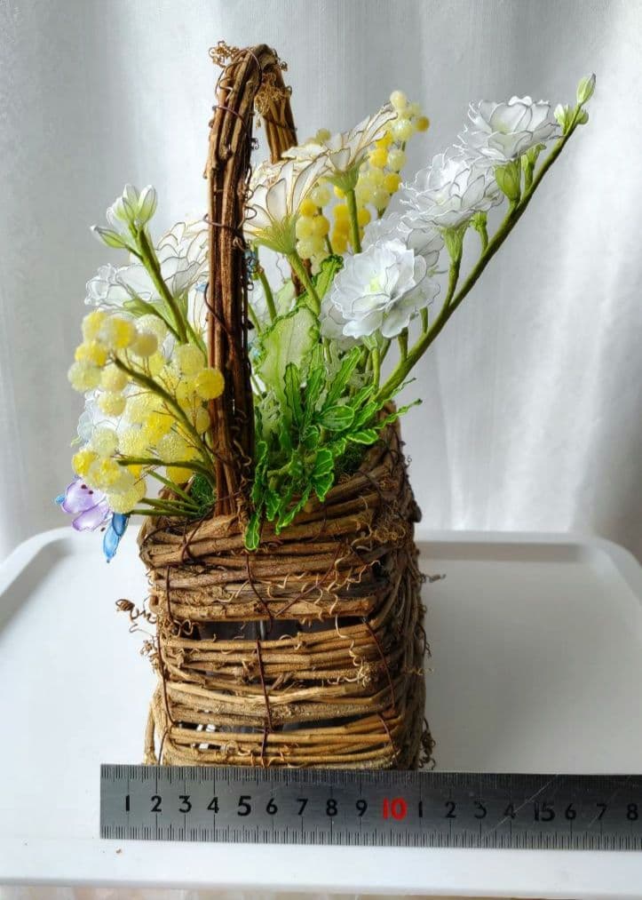 花かご　アメリカンフラワー（ディップフラワー）