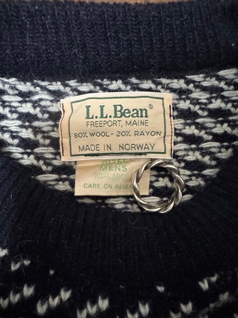 80’s ノルウェー製　l.l.bean バーズアイニット