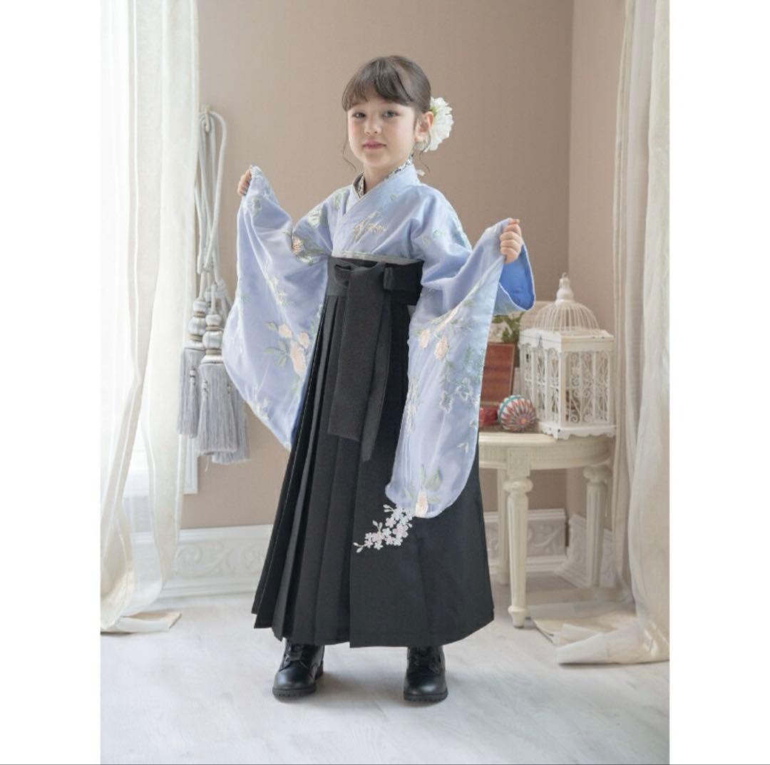 【レースブーツ、レース手袋等小物付】花柄刺繍チュールレース袴セット