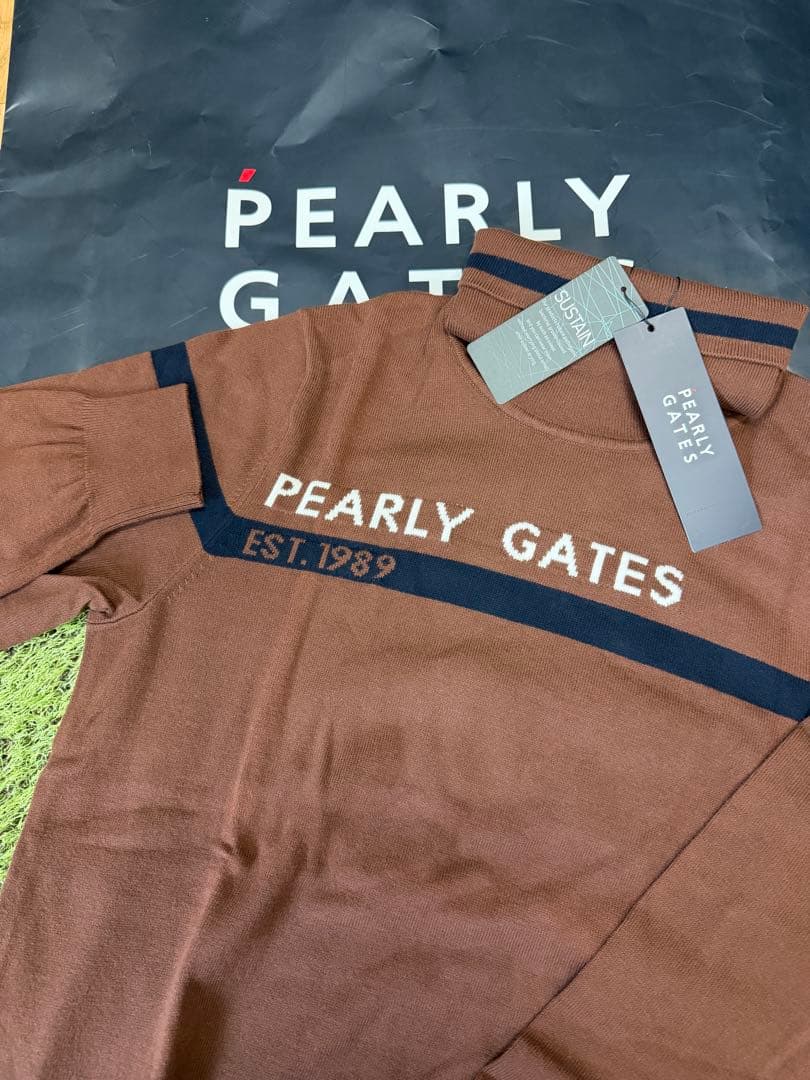 新品正規品【PG/4】パーリーゲイツ ハイネック長袖ニットカットソーモックネック