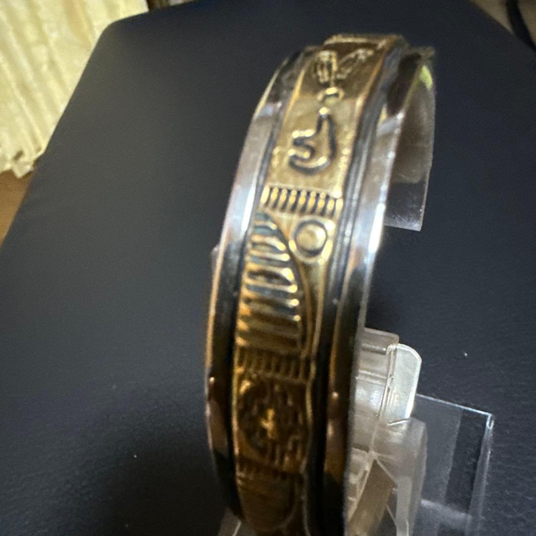 美品　ナバホ　T.ENREKA　シルバー×真鍮　スタンプワーク　バングル