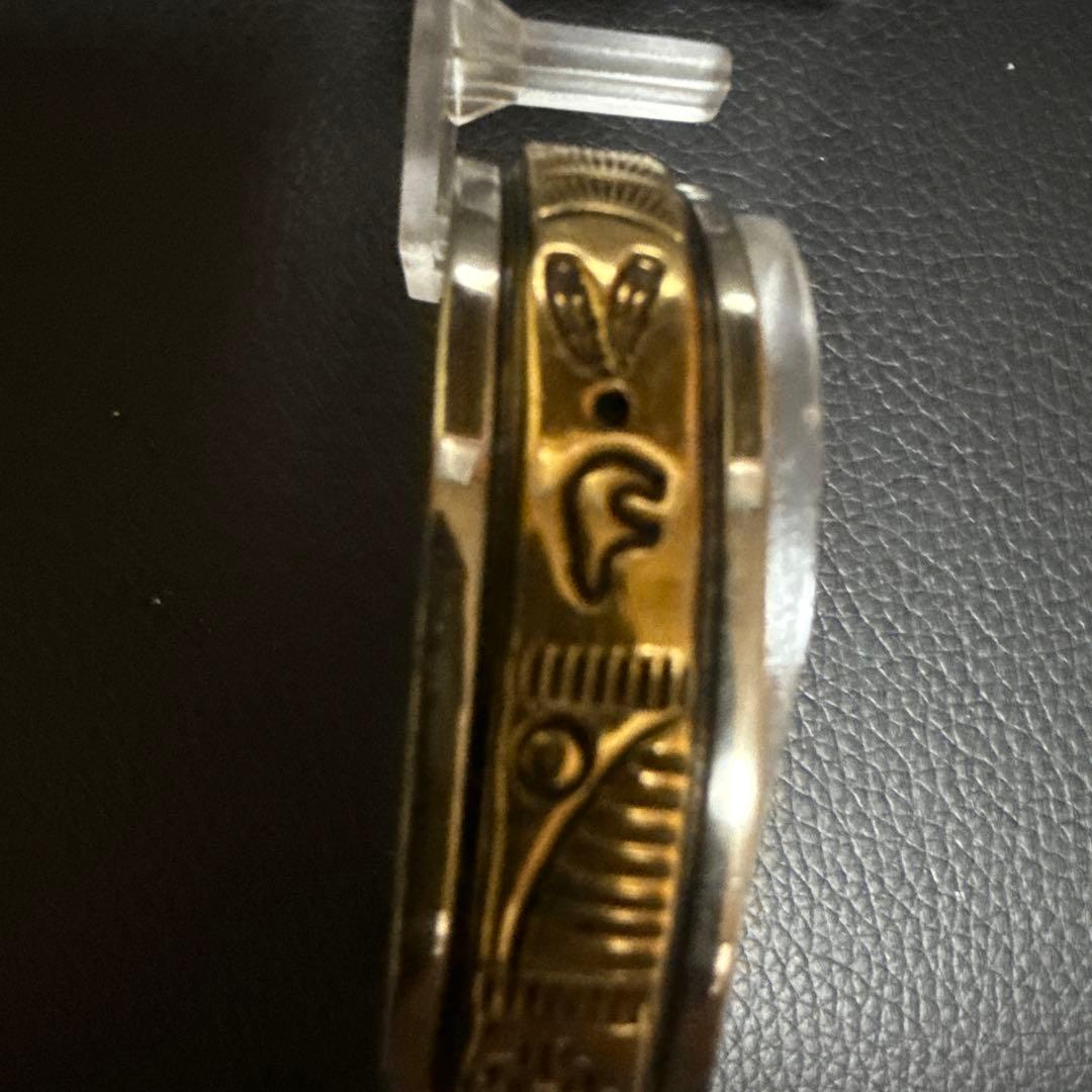 美品　ナバホ　T.ENREKA　シルバー×真鍮　スタンプワーク　バングル