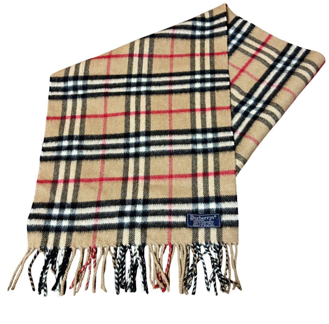 極美品✨バーバリー カシミヤ100% マフラー ノバチェック ブラウン