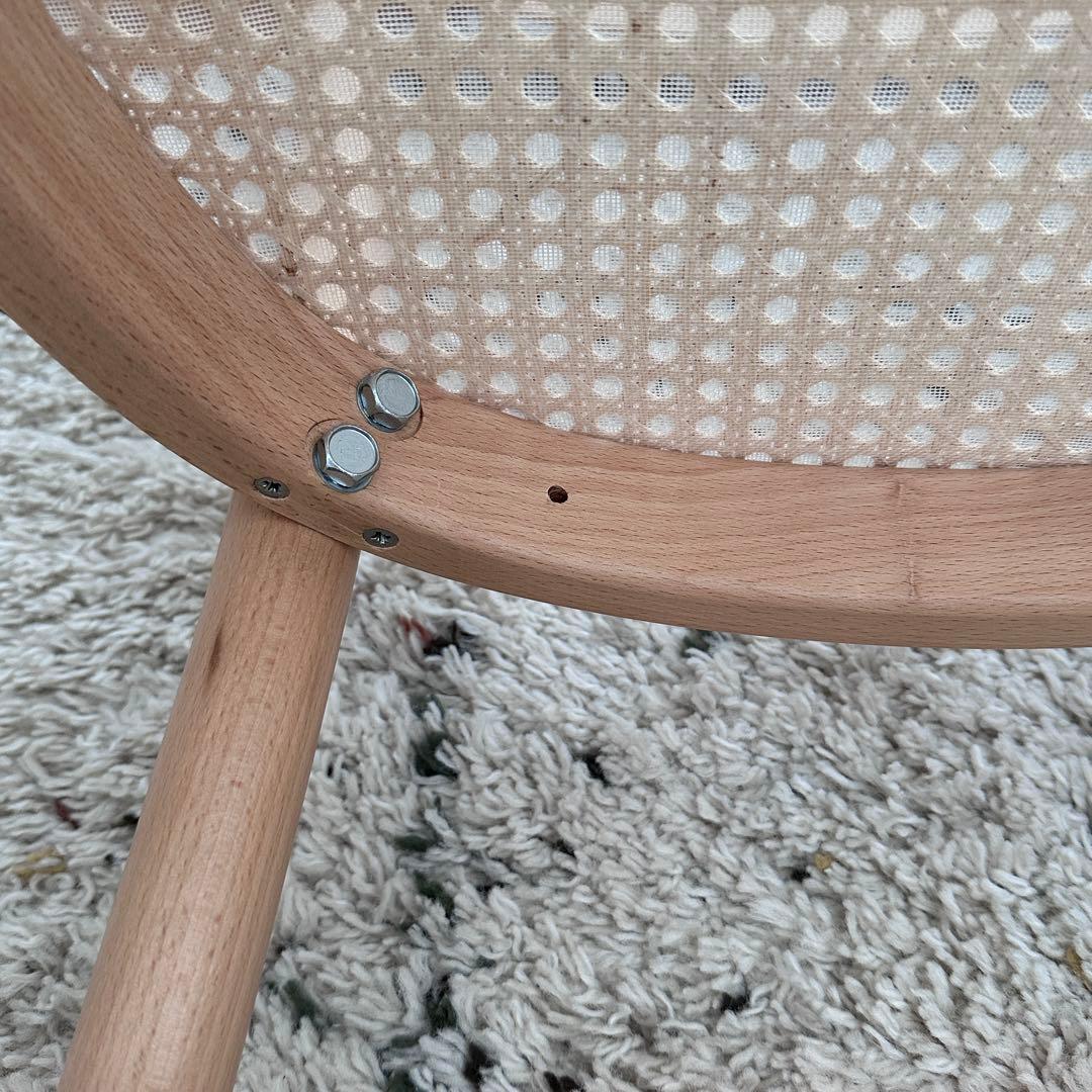 無印　ブナ材曲げ木チェア　藤、ラタン