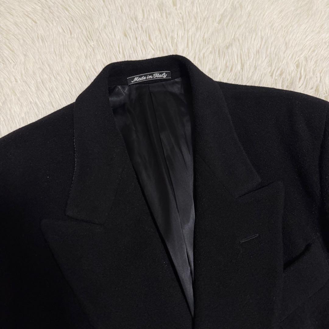 最高級極美品　Lサイズ相当 ジョルジオアルマーニ　ダブルチェスターコート　黒