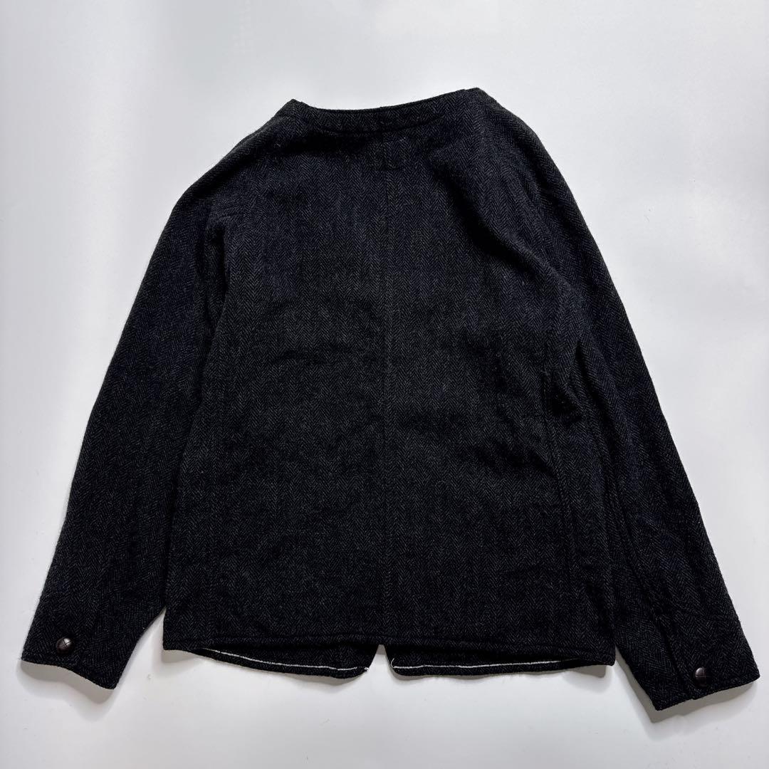 美品】オアスロウ ノーカラー エンジニア ヘリンボーンツイード