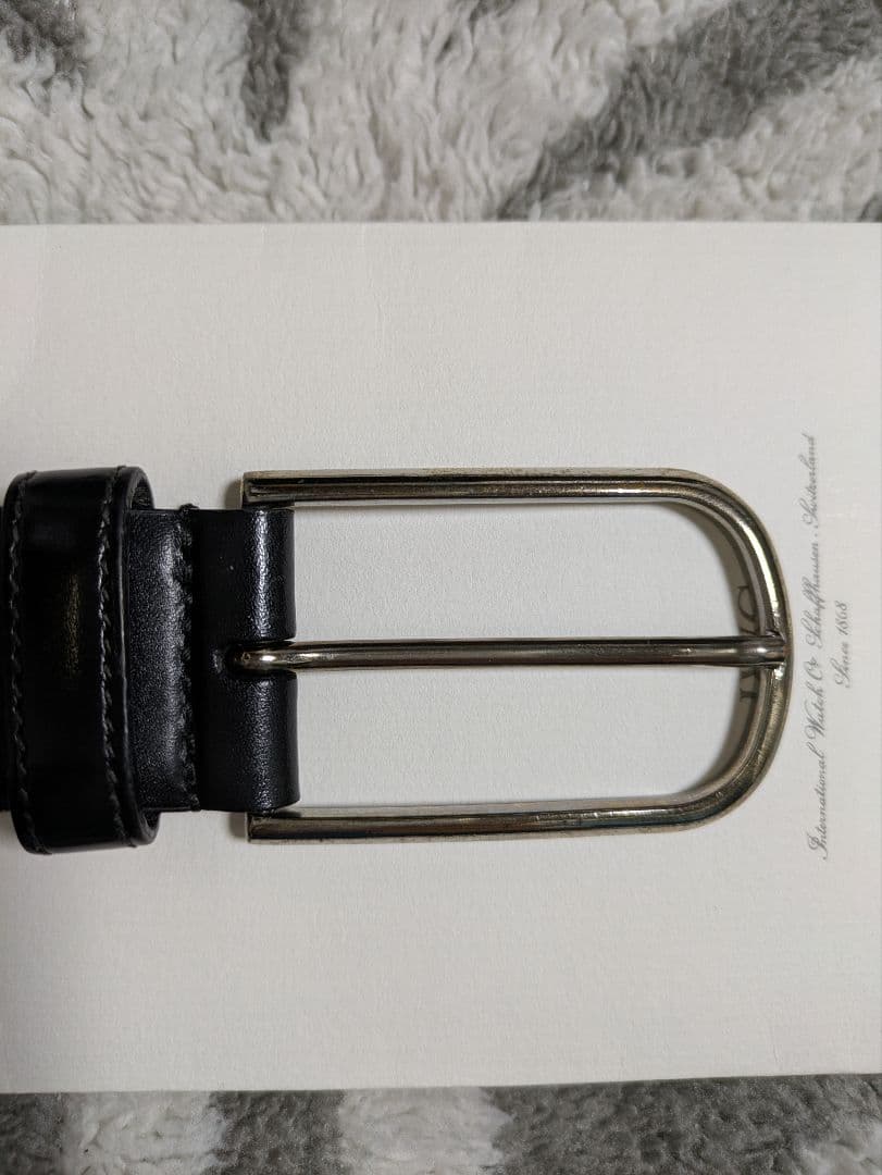 【PRADA】プラダ ブラック カーフレザーベルト 85