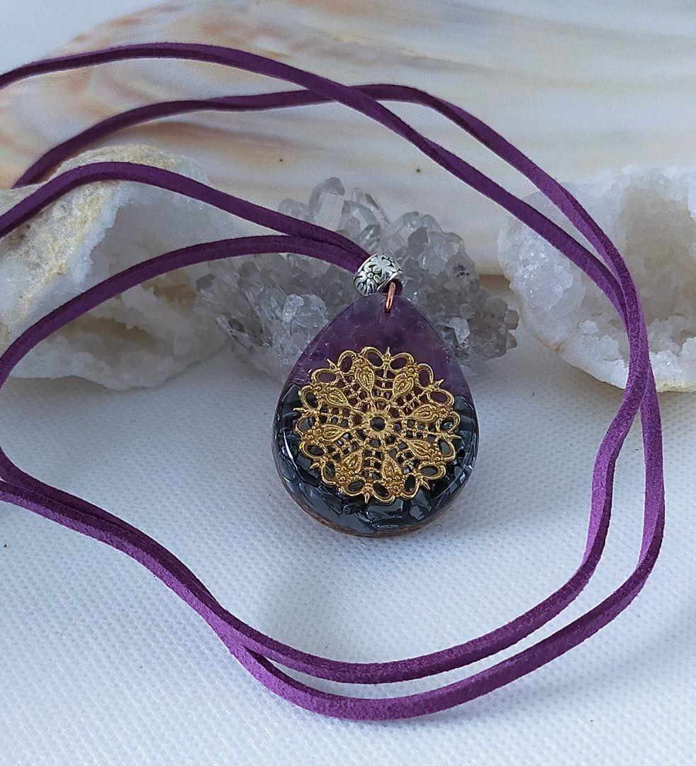 P514 オルゴナイト　天然石　パワーストーン　ネックレス　ペンダント