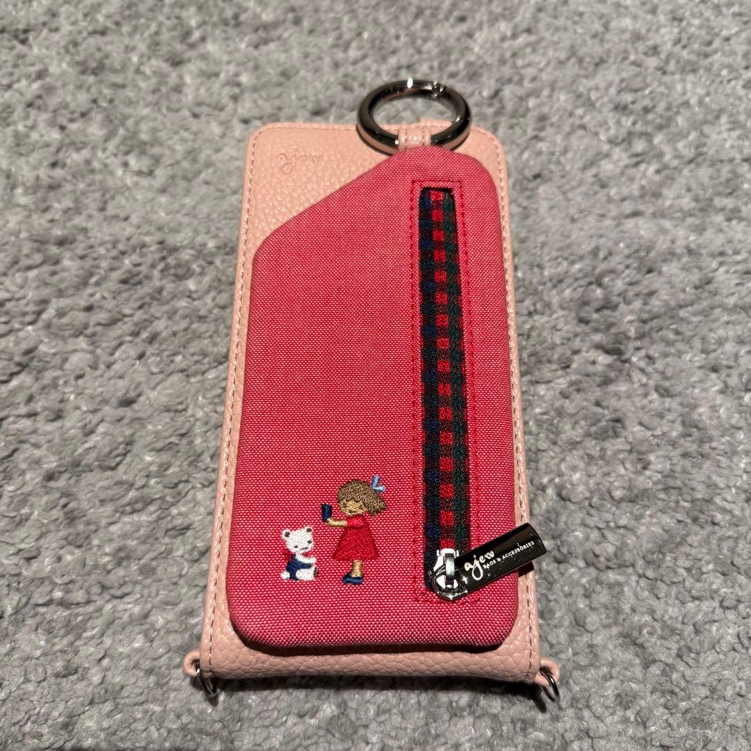 AJEW×FAMILIAR エジュー ファミリア マルチケースM ピンク