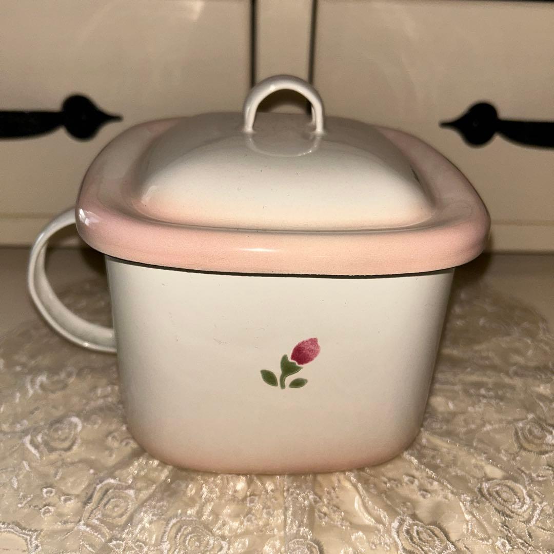 マニーローズ　ホーローみそポット