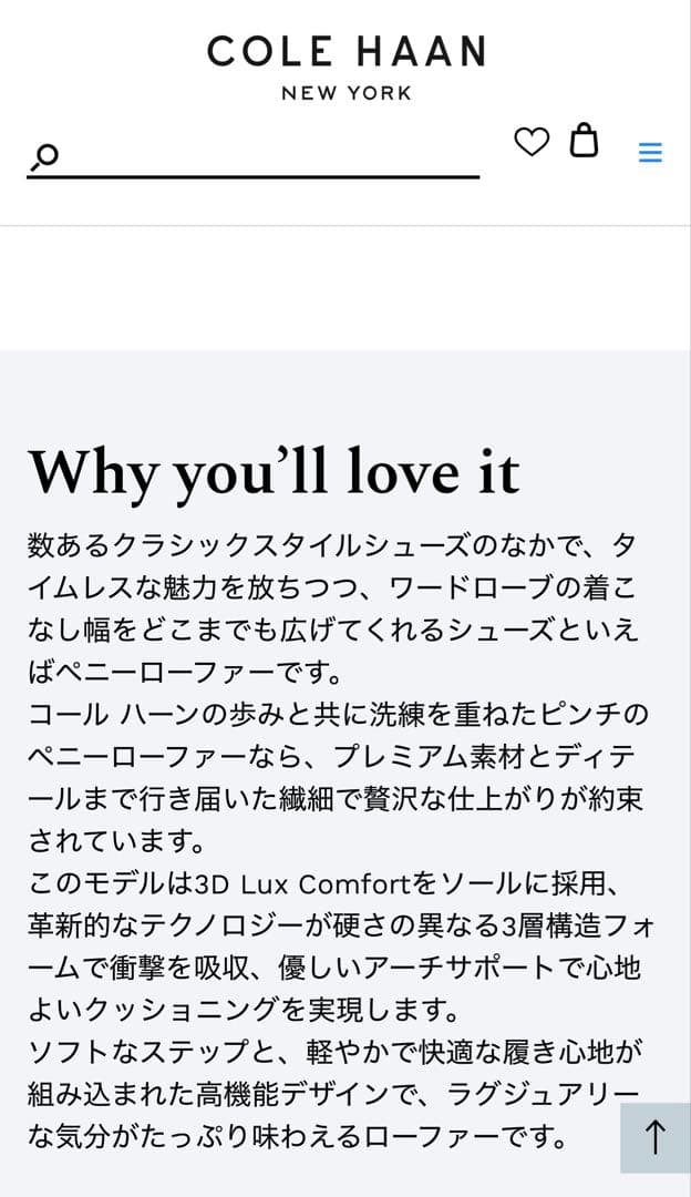 【COLE HAAN】ラックス ピンチ ペニー ローファー ブラック 24センチ