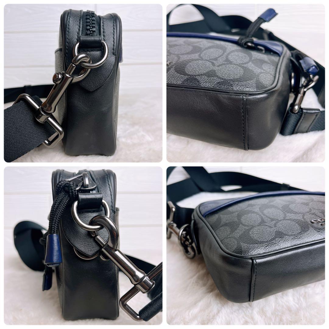 美品☆COACHコーチ 2wayショルダーカメラバッグ ブラック メンズ