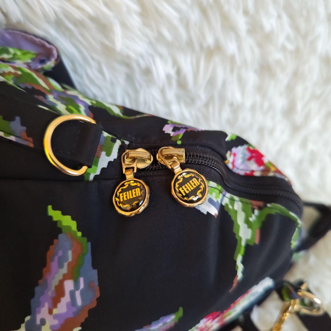【極美品✨】FEILER フェイラー 花柄 リュック 2way ブラック