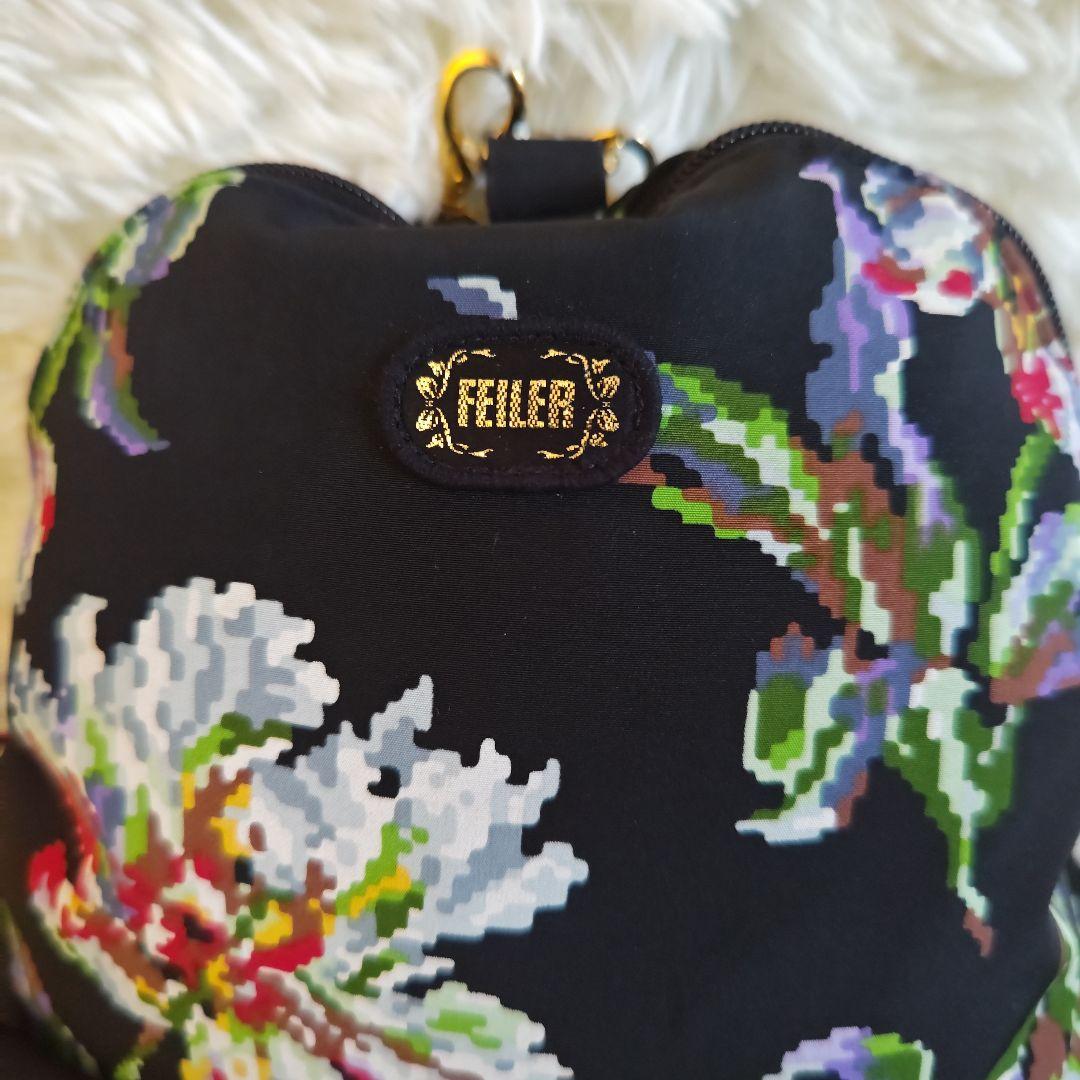 【極美品✨】FEILER フェイラー 花柄 リュック 2way ブラック