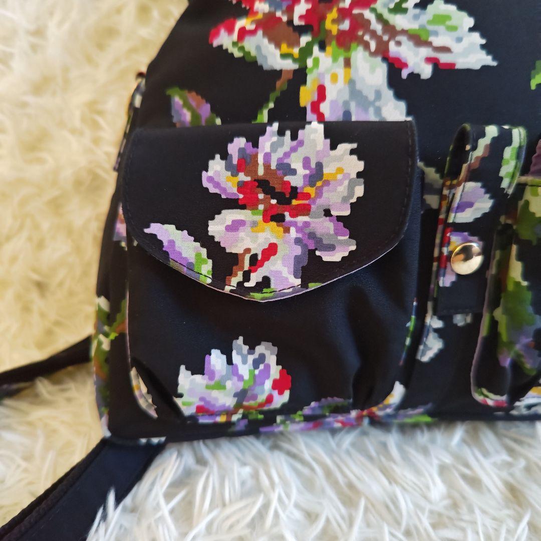 【極美品✨】FEILER フェイラー 花柄 リュック 2way ブラック