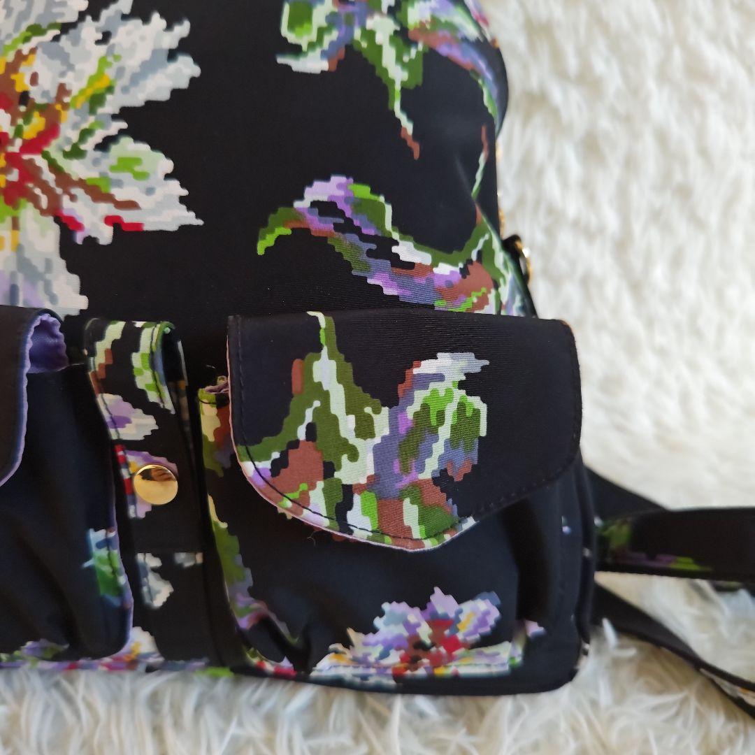 【極美品✨】FEILER フェイラー 花柄 リュック 2way ブラック