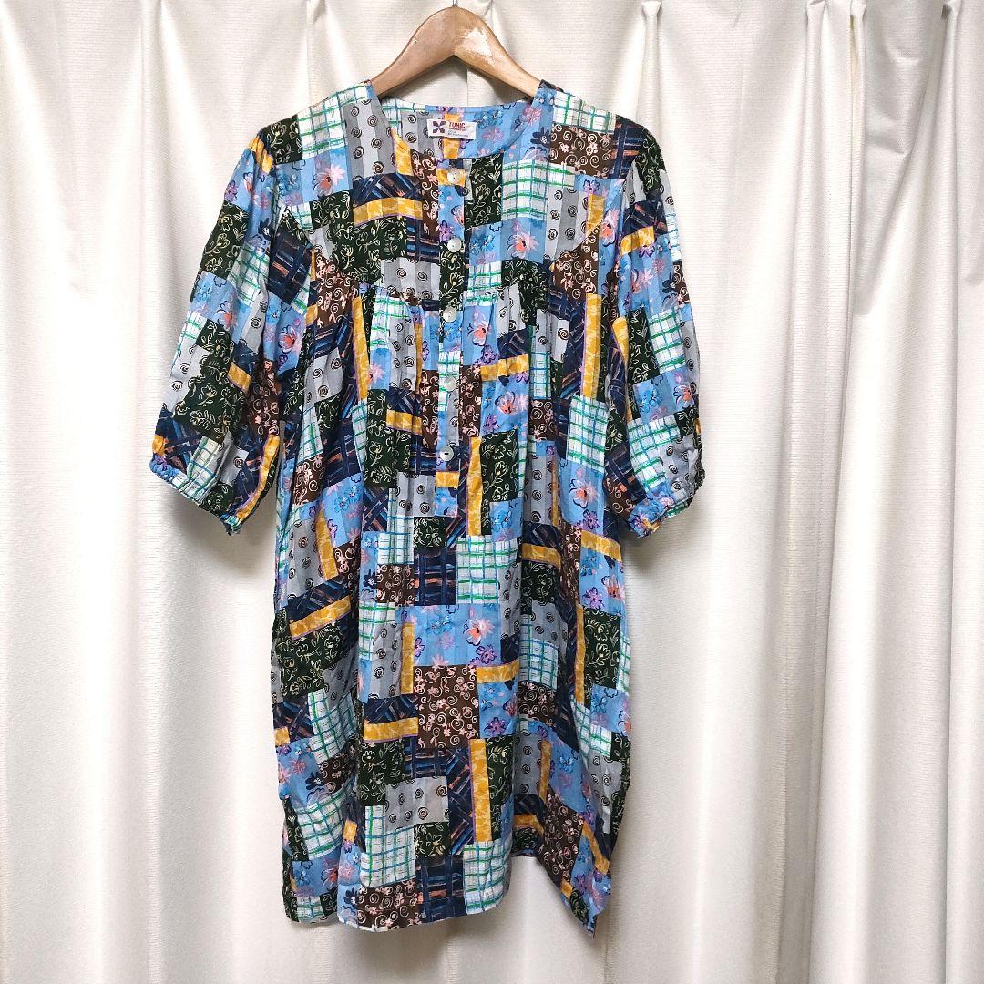 TUNIC 鴨居羊子 総柄 パジャマ プルオーバー