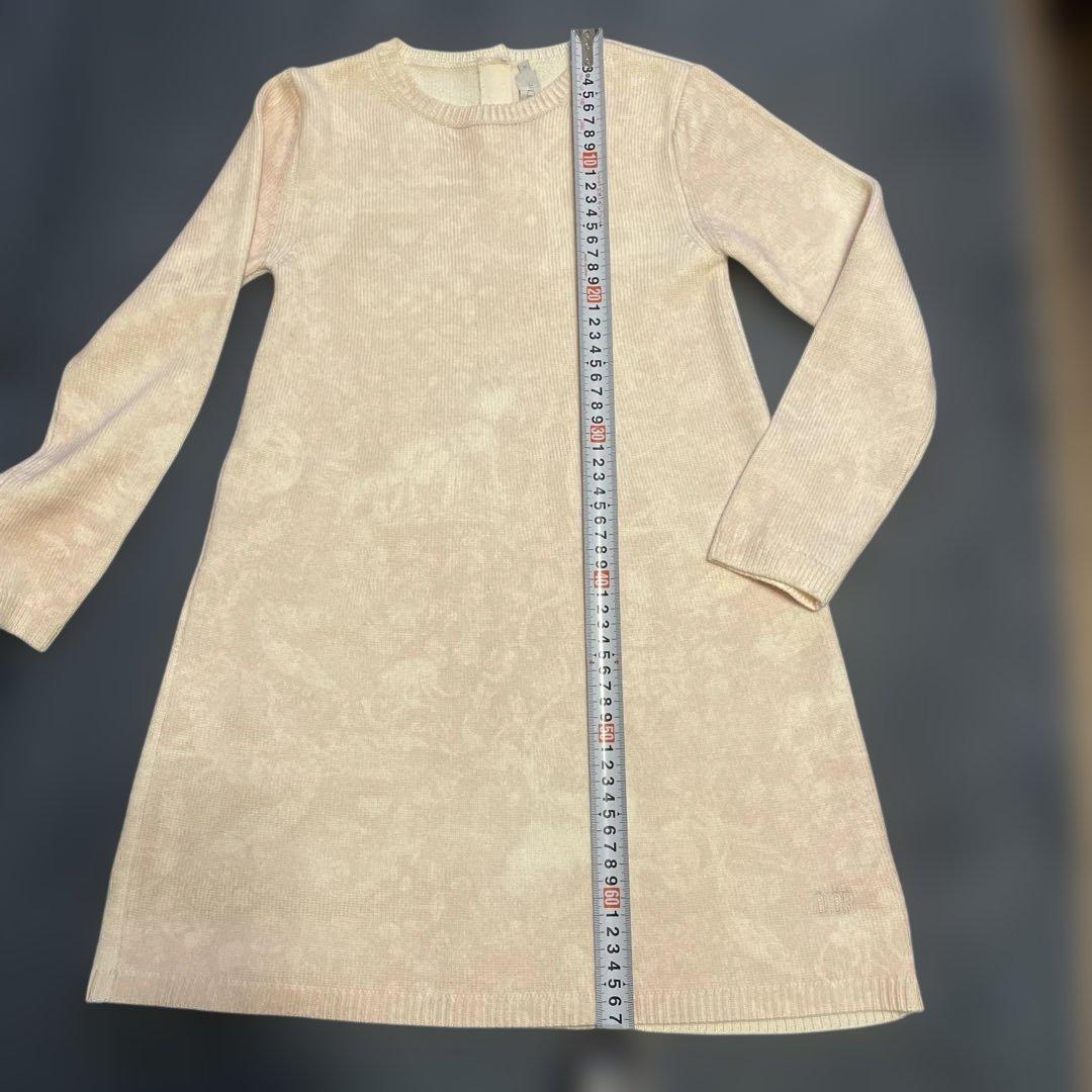 【DIOR】【kids】淡ピンク トワルドゥジュイ ニット ワンピース ドレス