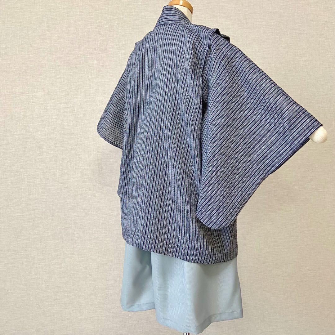 七五三 羽織袴セット 男の子 5歳 和しじら織 ハンドメイド