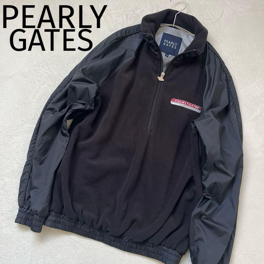 ○パーリーゲイツ ハーフジップ 切替 フリース 防寒 ゴルフ ウェア