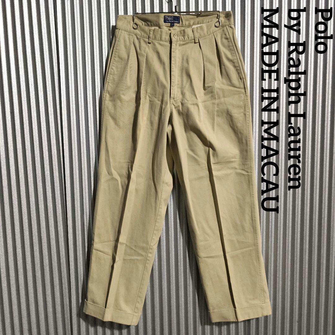 90s 初期 ポロチノ ラルフローレン ツータック ダブル マカオ - メルカリ