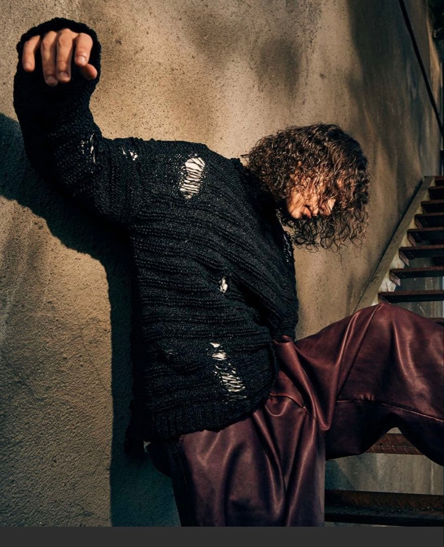 Crush Mock Neck Knit / クラッシュモックネックニット