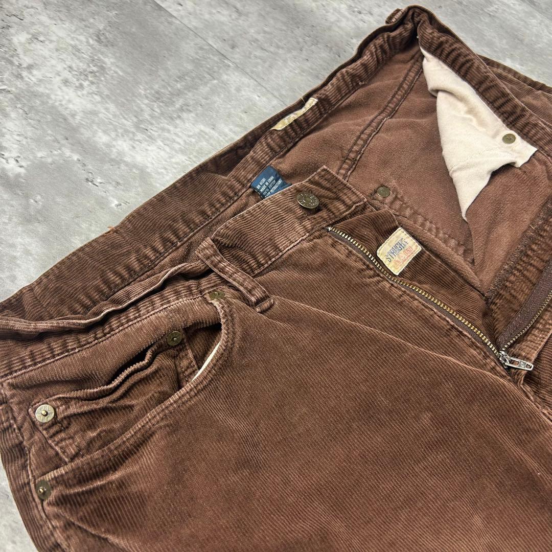 ラルフローレン 革タグ コーデュロイパンツ ブラウン W35 6201