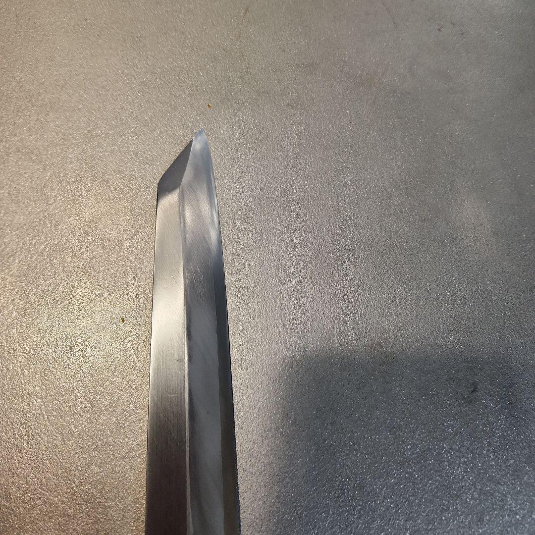 堺白鶴作　切付型柳刃包丁　銀三　尺　黒檀八角柄