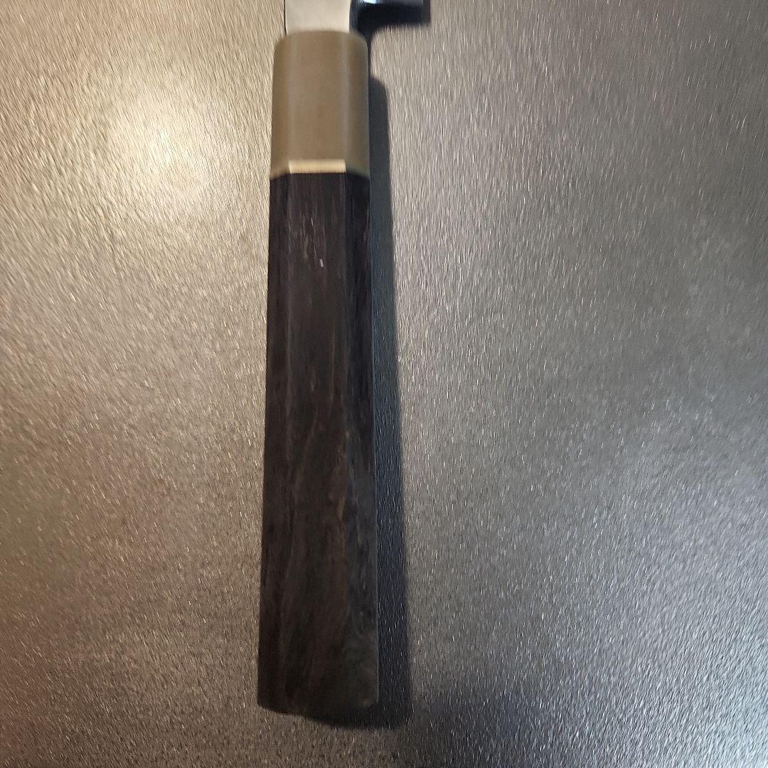 堺白鶴作　切付型柳刃包丁　銀三　尺　黒檀八角柄